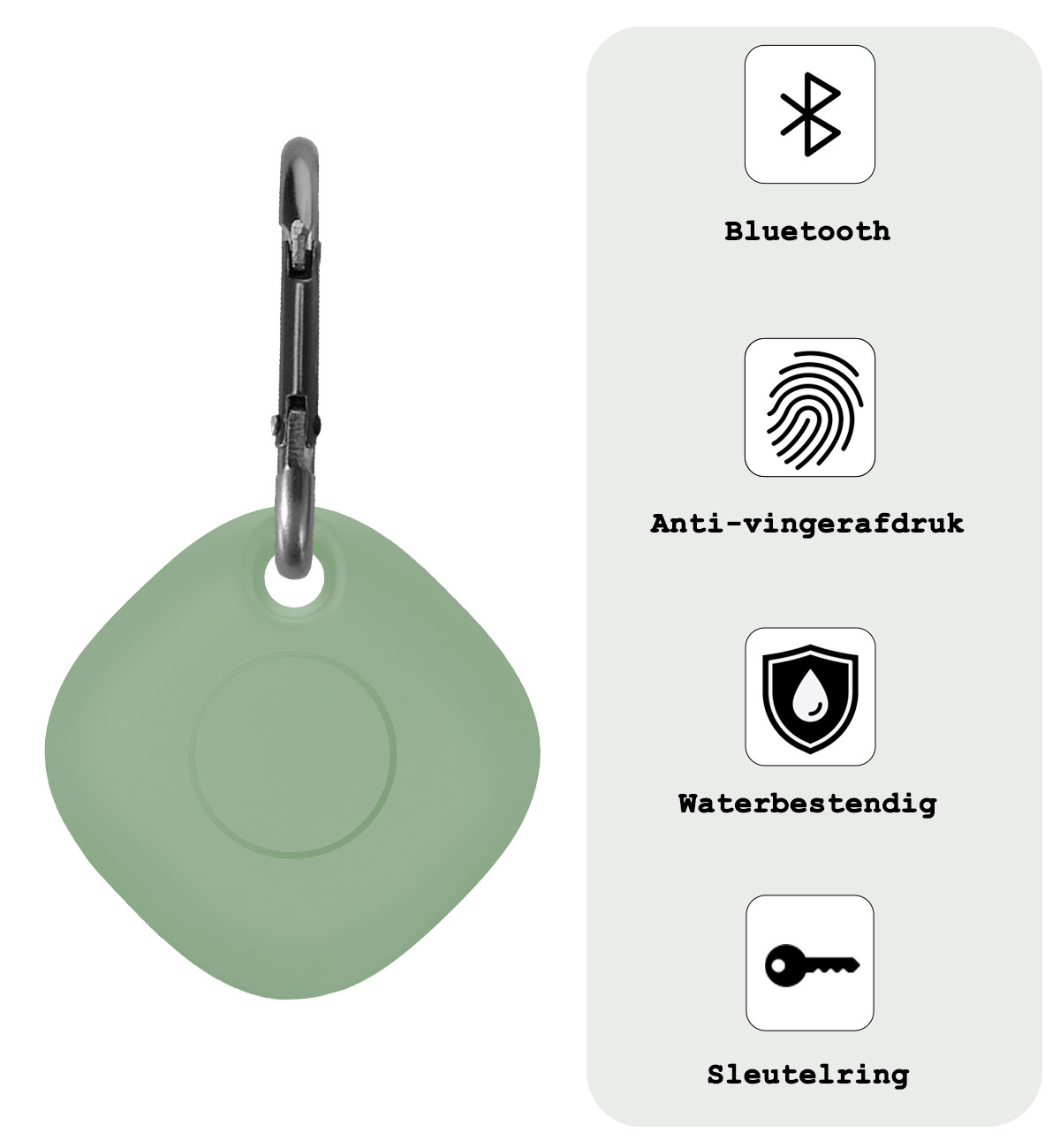 BASEY. Hoesje Geschikt voor Samsung Galaxy SmartTag Sleutelhanger Hoesje - Siliconen Houder Hoesje Geschikt voor Samsung Galaxy SmartTag Hoes Hoesje Case - Groen