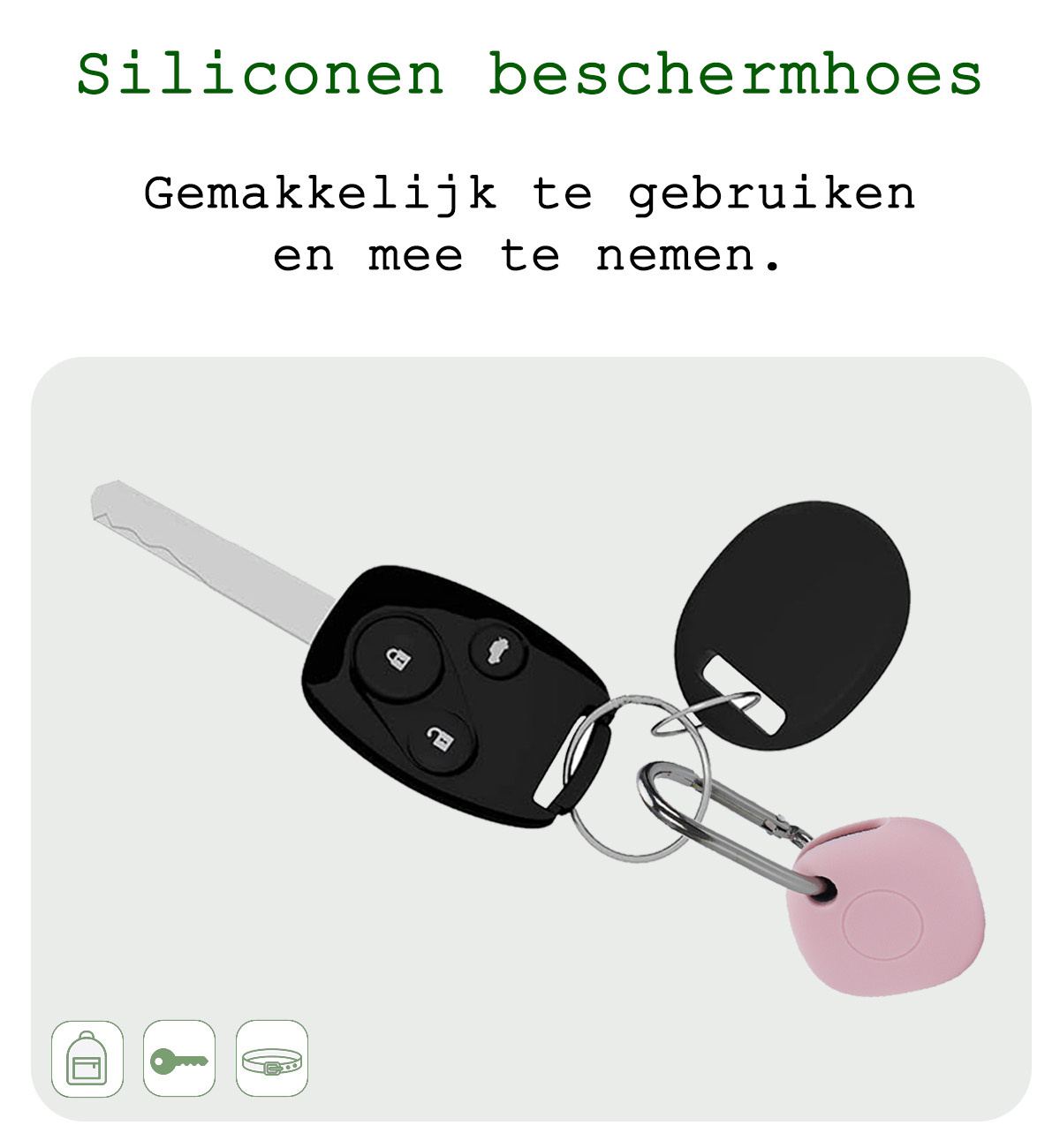 BASEY. Hoesje Geschikt voor Samsung Galaxy SmartTag+ Sleutelhanger Hoesje - Siliconen Houder Hoesje Geschikt voor Samsung Galaxy SmartTag+ Hoes Hoesje Case - Roze