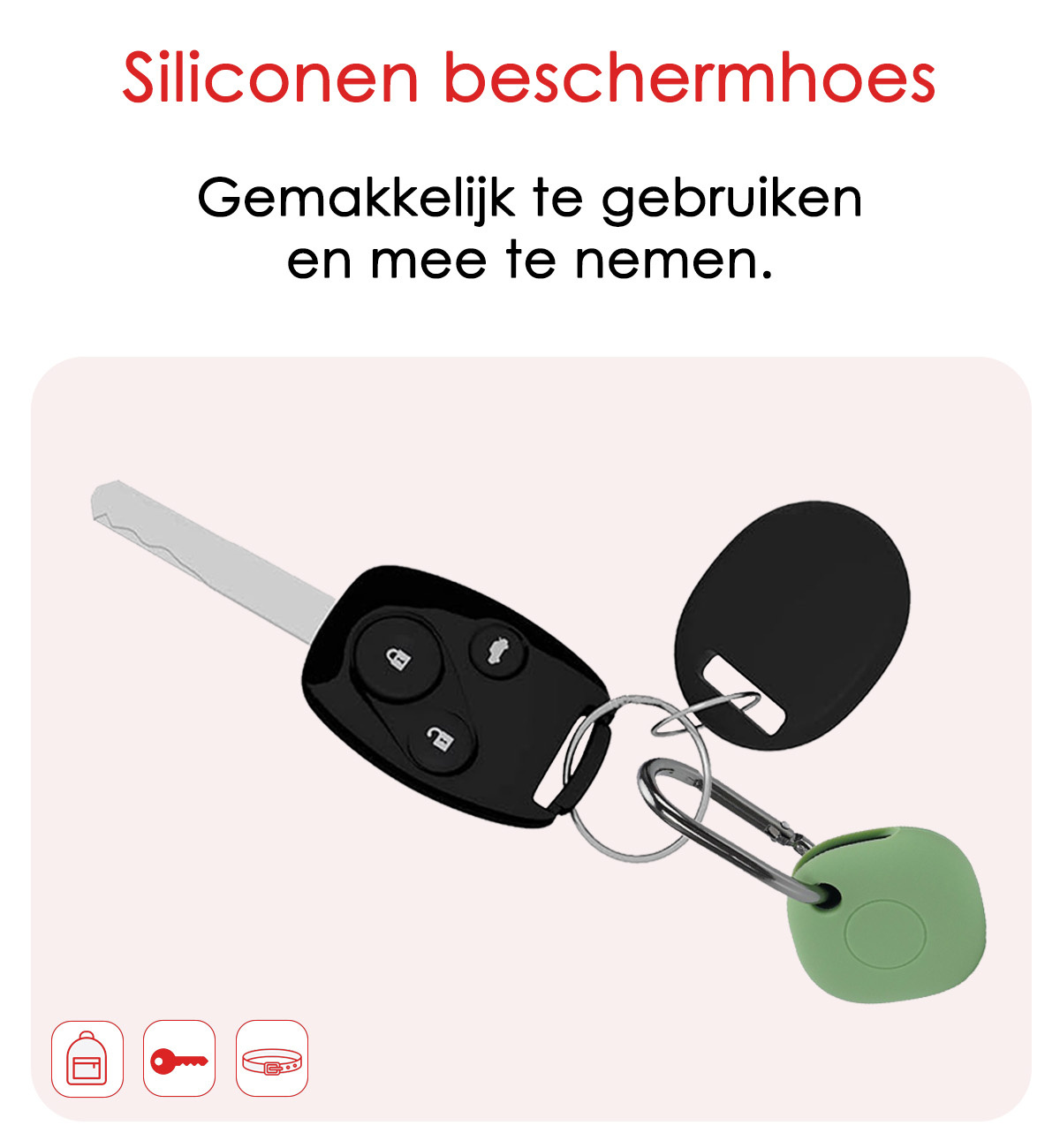 NoXx Hoesje Geschikt voor Samsung Galaxy SmartTag+-Sleutelhanger Houder Siliconen Hoes - Hoes Geschikt voor Samsung Galaxy SmartTag+ Hoesje - Groen