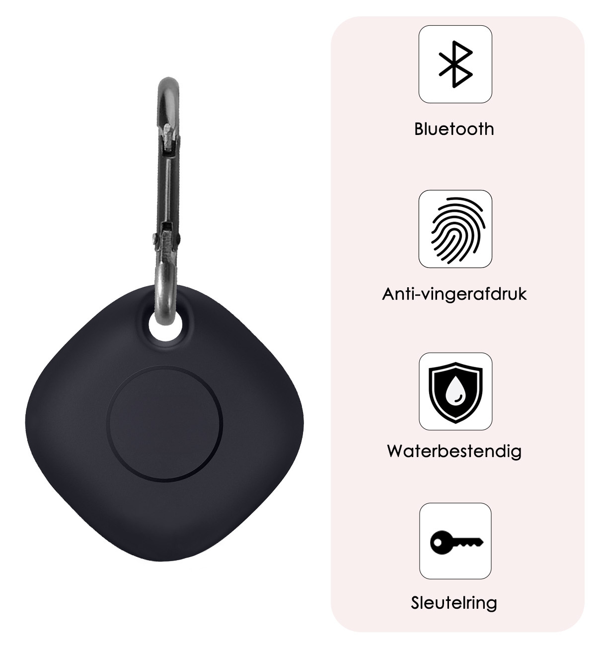 NoXx Hoesje Geschikt voor Samsung Galaxy SmartTag+-Sleutelhanger Houder Siliconen Hoes - Hoes Geschikt voor Samsung Galaxy SmartTag+ Hoesje - Zwart