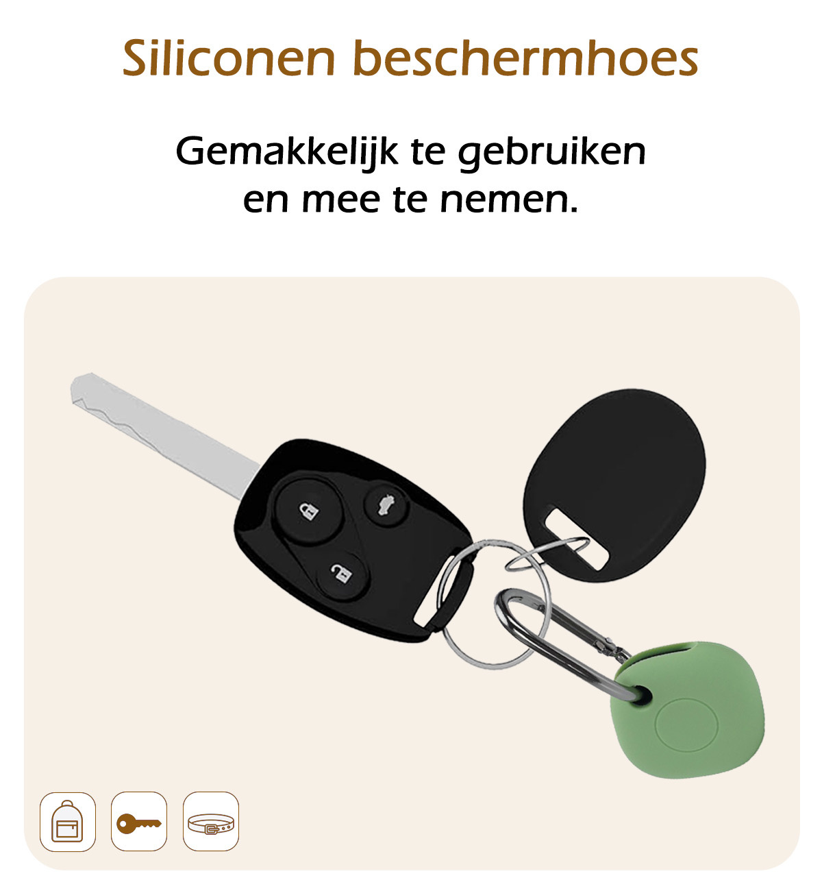 Nomfy Hoesje Geschikt voor Samsung Galaxy SmartTag+ Sleutelhanger Hoes Hoesje Siliconen - Siliconen Hoesje Geschikt voor Samsung Galaxy SmartTag+-Sleutelhanger Hoesje - Groen