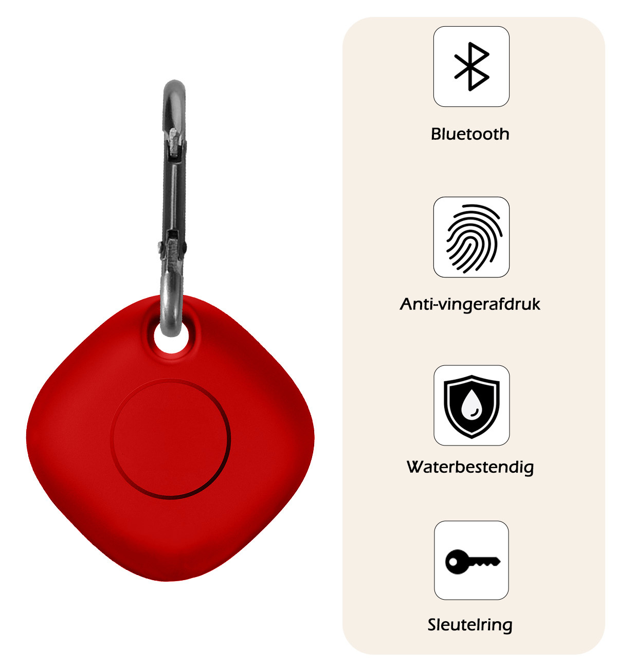 Nomfy Hoesje Geschikt voor Samsung Galaxy SmartTag+ Sleutelhanger Hoes Hoesje Siliconen - Siliconen Hoesje Geschikt voor Samsung Galaxy SmartTag+-Sleutelhanger Hoesje - Rood