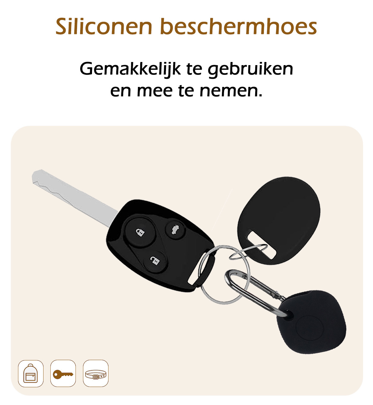Nomfy Hoesje Geschikt voor Samsung Galaxy SmartTag+ Sleutelhanger Hoes Hoesje Siliconen - Siliconen Hoesje Geschikt voor Samsung Galaxy SmartTag+-Sleutelhanger Hoesje - Zwart