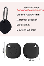 NoXx Hoesje Geschikt voor Samsung Galaxy SmartTag+-Sleutelhanger Houder Siliconen Hoes - Hoes Geschikt voor Samsung Galaxy SmartTag+ Hoesje - Zwart