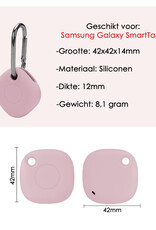 NoXx Hoesje Geschikt voor Samsung Galaxy SmartTag+-Sleutelhanger Houder Siliconen Hoes - Hoes Geschikt voor Samsung Galaxy SmartTag+ Hoesje - Roze