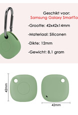 NoXx Hoesje Geschikt voor Samsung Galaxy SmartTag+-Sleutelhanger Houder Siliconen Hoes - Hoes Geschikt voor Samsung Galaxy SmartTag+ Hoesje - Groen