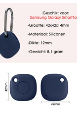 NoXx Hoesje Geschikt voor Samsung Galaxy SmartTag+-Sleutelhanger Houder Siliconen Hoes - Hoes Geschikt voor Samsung Galaxy SmartTag+ Hoesje - Donkerblauw