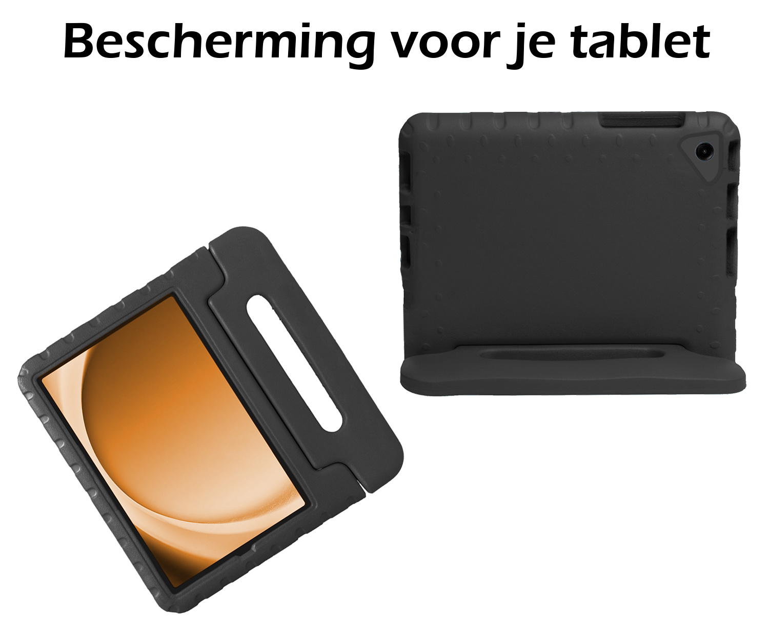 Nomfy Hoes Geschikt voor Samsung Galaxy Tab A9 Plus Hoes Bumper Kindvriendelijk Kids Case Kinderhoes - Hoesje Geschikt voor Samsung Tab A9 Plus Hoesje Shockproof Cover Hoes - Zwart