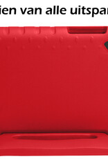 Nomfy Hoes Geschikt voor Samsung Galaxy Tab A9 Plus Hoes Bumper Kindvriendelijk Kids Case Kinderhoes - Hoesje Geschikt voor Samsung Tab A9 Plus Hoesje Shockproof Cover Hoes - Rood