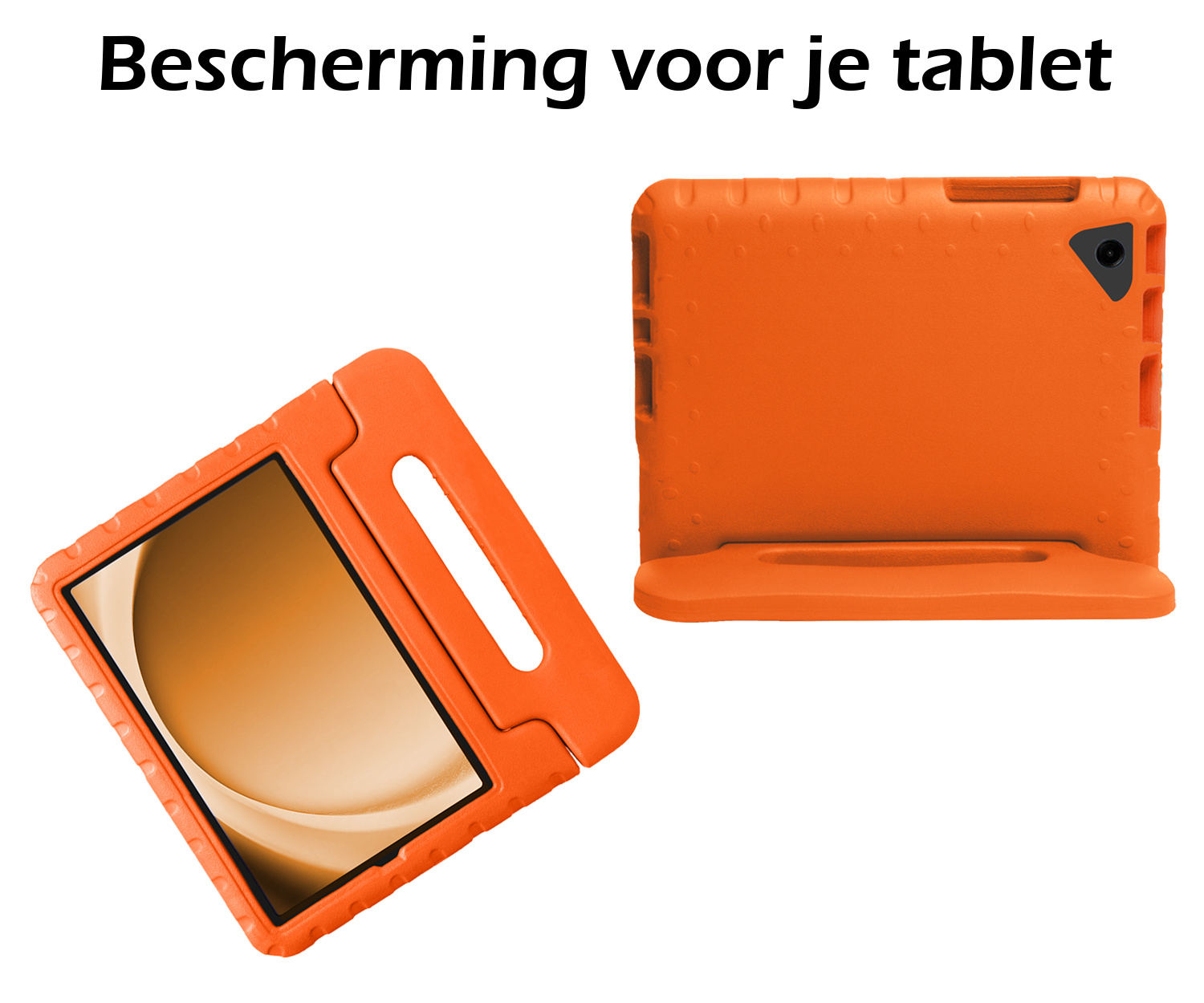 Nomfy Hoes Geschikt voor Samsung Galaxy Tab A9 Plus Hoes Bumper Kindvriendelijk Kids Case Kinderhoes - Hoesje Geschikt voor Samsung Tab A9 Plus Hoesje Shockproof Cover Hoes - Oranje
