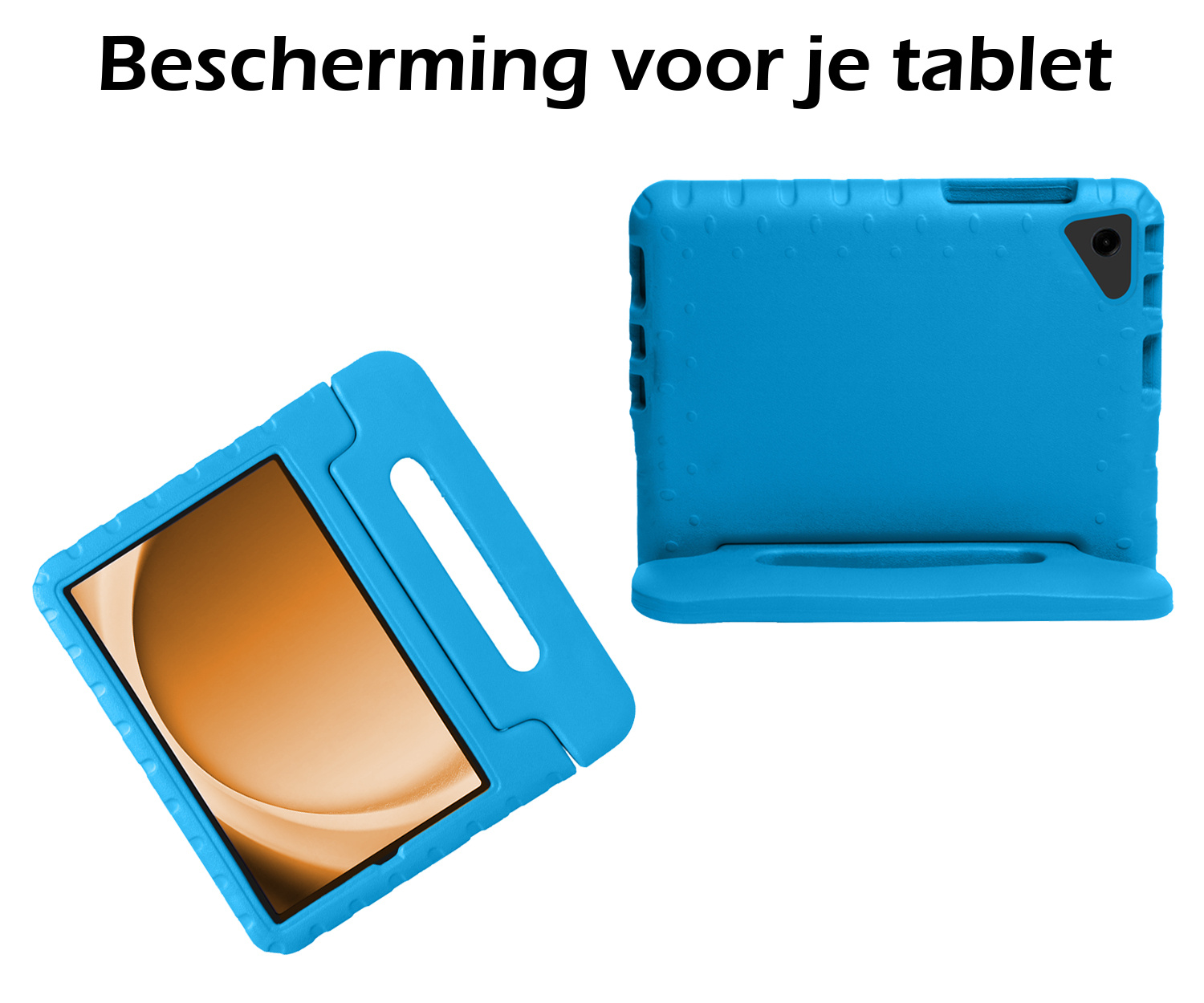 Nomfy Hoes Geschikt voor Samsung Galaxy Tab A9 Plus Hoes Bumper Kindvriendelijk Kids Case Kinderhoes - Hoesje Geschikt voor Samsung Tab A9 Plus Hoesje Shockproof Cover Hoes - Blauw