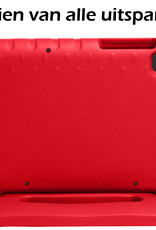 Nomfy Hoes Geschikt voor Samsung Galaxy Tab A9 Hoes Bumper Kindvriendelijk Kids Case Kinderhoes - Hoesje Geschikt voor Samsung Tab A9 Hoesje Shockproof Cover Hoes - Rood