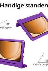 Nomfy Hoes Geschikt voor Samsung Galaxy Tab A9 Hoes Bumper Kindvriendelijk Kids Case Kinderhoes - Hoesje Geschikt voor Samsung Tab A9 Hoesje Shockproof Cover Hoes - Paars