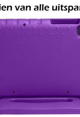 Nomfy Hoes Geschikt voor Samsung Galaxy Tab A9 Hoes Bumper Kindvriendelijk Kids Case Kinderhoes - Hoesje Geschikt voor Samsung Tab A9 Hoesje Shockproof Cover Hoes - Paars