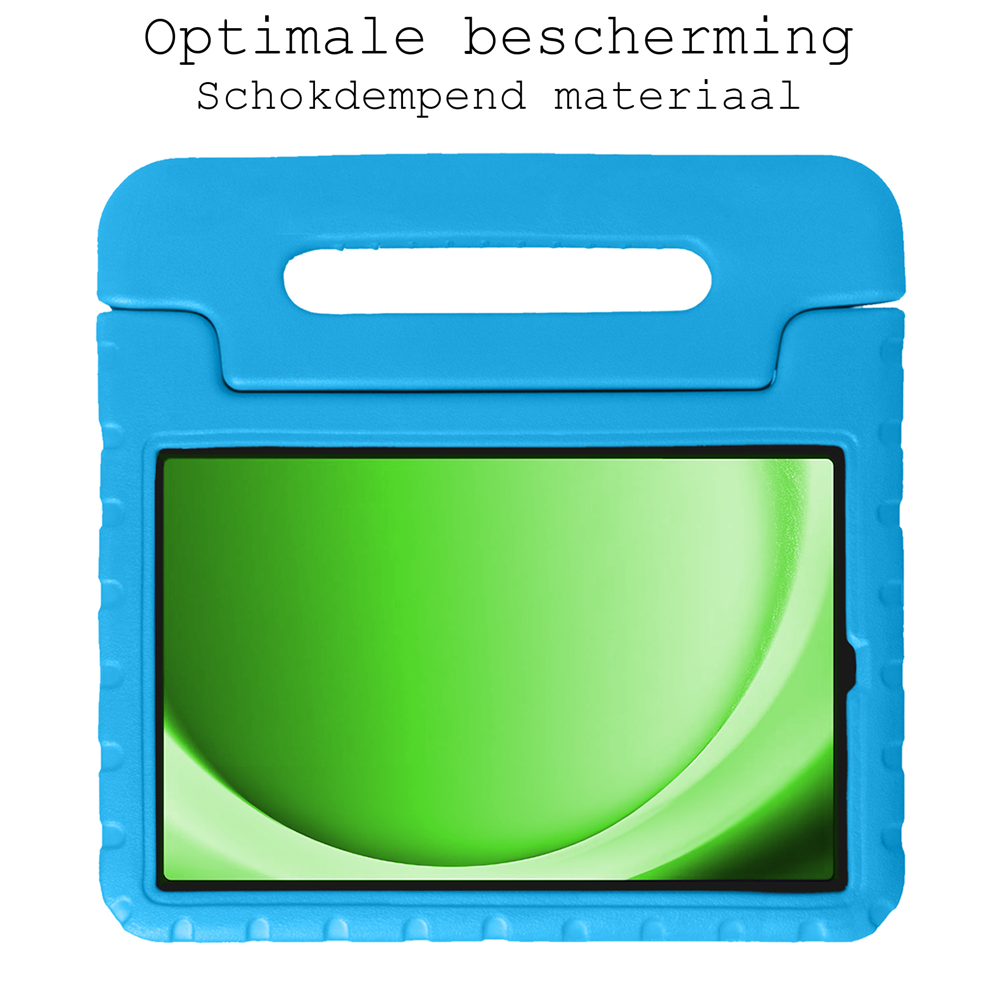 BASEY. Hoesje Geschikt voor Samsung Galaxy Tab A9 Hoesje Kinder Hoes Shockproof Kinderhoes - Kindvriendelijk Hoesje Geschikt voor Samsung Tab A9 Hoes Kids Case - Blauw