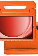 NoXx Hoesje Geschikt voor Samsung Galaxy Tab A9 Plus Hoesje Kinderhoes Shockproof Hoes Kids Case - Oranje