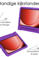 NoXx Hoesje Geschikt voor Samsung Galaxy Tab A9 Hoesje Kinderhoes Shockproof Hoes Kids Case - Paars