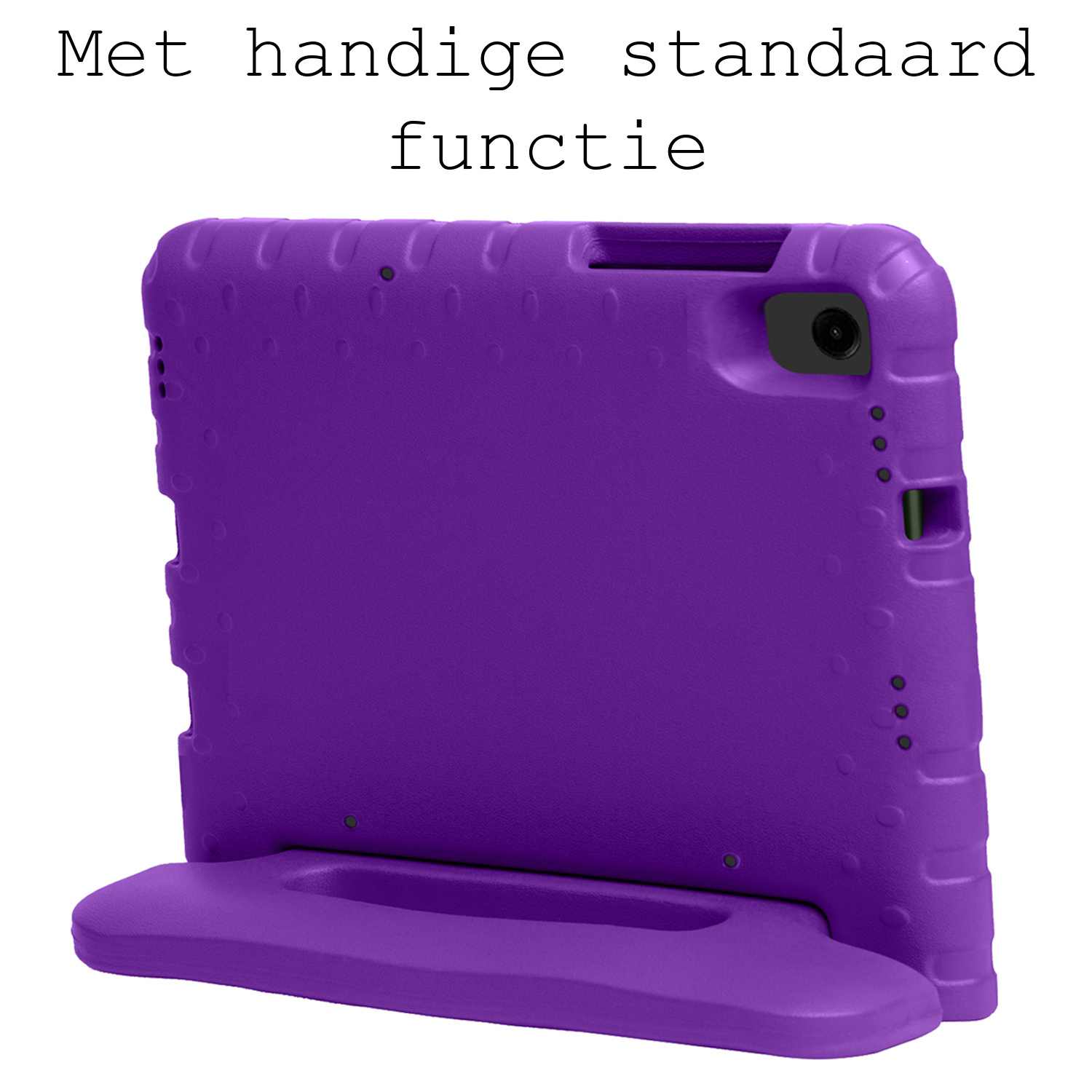 BASEY. Hoesje Geschikt voor Samsung Galaxy Tab A9 Hoesje Kinder Hoes Shockproof Kinderhoes Met Screenprotector - Kindvriendelijk Hoesje Geschikt voor Samsung Tab A9 Hoes Kids Case - Paars
