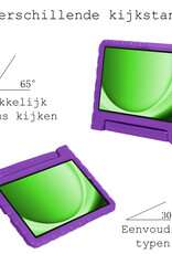 BASEY. Hoesje Geschikt voor Samsung Galaxy Tab A9 Hoesje Kinder Hoes Shockproof Kinderhoes Met Screenprotector - Kindvriendelijk Hoesje Geschikt voor Samsung Tab A9 Hoes Kids Case - Paars