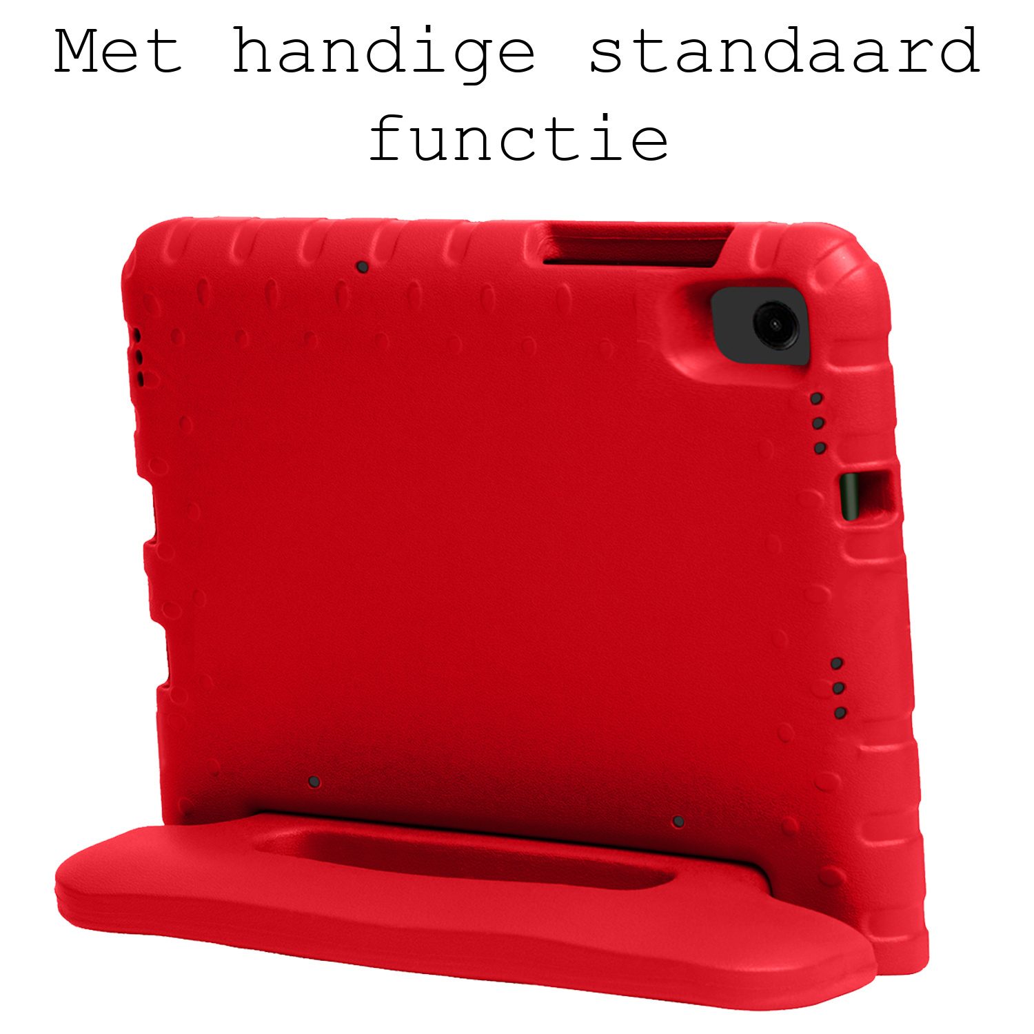 BASEY. Hoesje Geschikt voor Samsung Galaxy Tab A9 Hoesje Kinder Hoes Shockproof Kinderhoes Met Screenprotector - Kindvriendelijk Hoesje Geschikt voor Samsung Tab A9 Hoes Kids Case - Rood