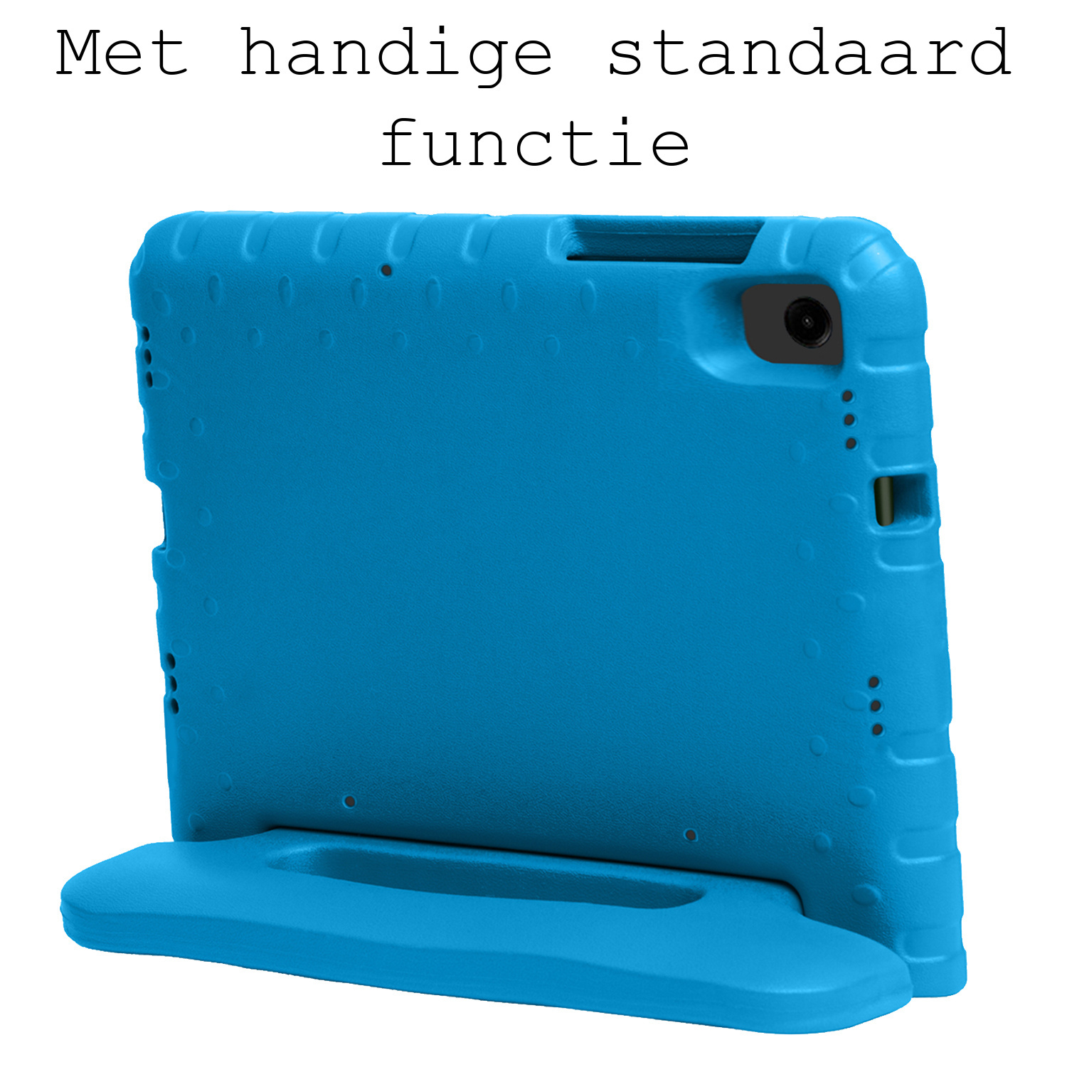 BASEY. Hoesje Geschikt voor Samsung Galaxy Tab A9 Hoesje Kinder Hoes Shockproof Kinderhoes Met 2x Screenprotector - Kindvriendelijk Hoesje Geschikt voor Samsung Tab A9 Hoes Kids Case - Blauw