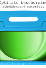 BASEY. Hoesje Geschikt voor Samsung Galaxy Tab A9 Hoesje Kinder Hoes Shockproof Kinderhoes Met 2x Screenprotector - Kindvriendelijk Hoesje Geschikt voor Samsung Tab A9 Hoes Kids Case - Blauw