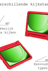 BASEY. Hoesje Geschikt voor Samsung Galaxy Tab A9 Hoesje Kinder Hoes Shockproof Kinderhoes Met 2x Screenprotector - Kindvriendelijk Hoesje Geschikt voor Samsung Tab A9 Hoes Kids Case - Rood
