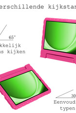 BASEY. Hoesje Geschikt voor Samsung Galaxy Tab A9 Hoesje Kinder Hoes Shockproof Kinderhoes Met 2x Screenprotector - Kindvriendelijk Hoesje Geschikt voor Samsung Tab A9 Hoes Kids Case - Roze