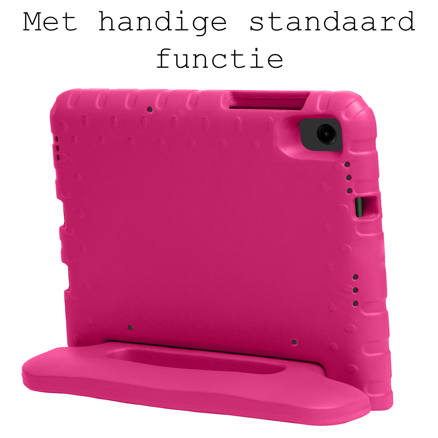 BASEY. Hoesje Geschikt voor Samsung Galaxy Tab A9 Hoesje Kinder Hoes Shockproof Kinderhoes Met 2x Screenprotector - Kindvriendelijk Hoesje Geschikt voor Samsung Tab A9 Hoes Kids Case - Roze