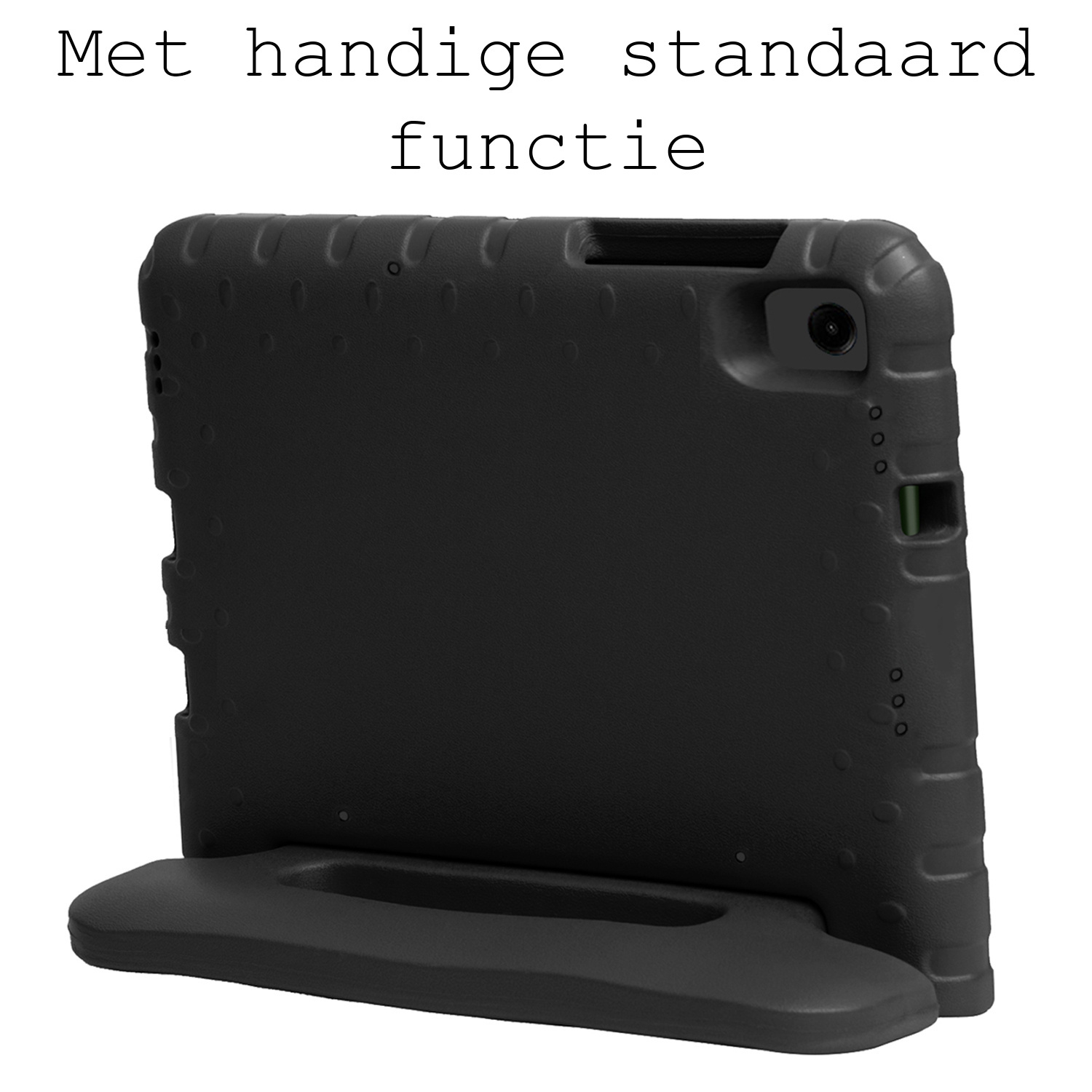 BASEY. Hoesje Geschikt voor Samsung Galaxy Tab A9 Hoesje Kinder Hoes Shockproof Kinderhoes Met 2x Screenprotector - Kindvriendelijk Hoesje Geschikt voor Samsung Tab A9 Hoes Kids Case - Zwart