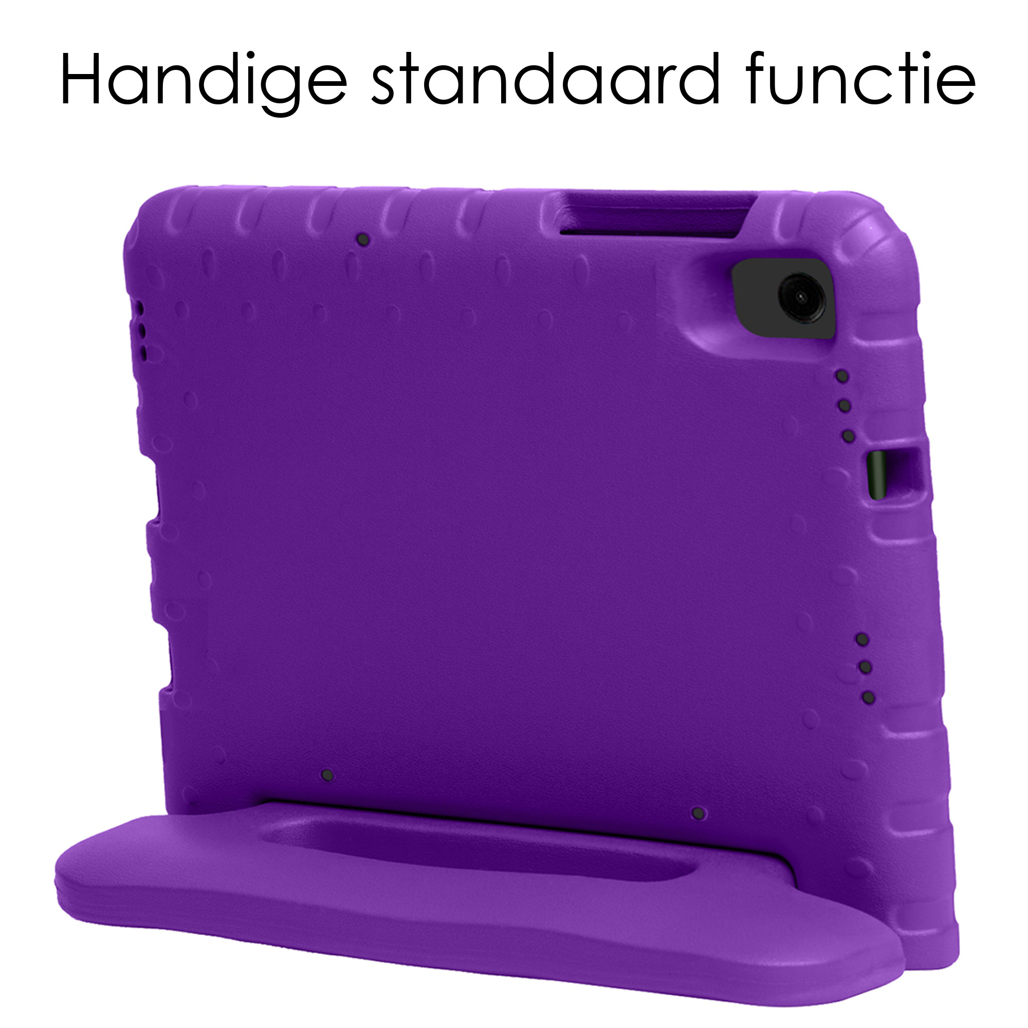 NoXx Hoesje Geschikt voor Samsung Galaxy Tab A9 Hoesje Kinderhoes Shockproof Hoes Kids Case Met Screenprotector - Paars