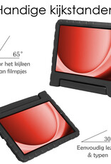 NoXx Hoesje Geschikt voor Samsung Galaxy Tab A9 Hoesje Kinderhoes Shockproof Hoes Kids Case Met Screenprotector - Zwart