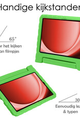NoXx Hoesje Geschikt voor Samsung Galaxy Tab A9 Hoesje Kinderhoes Shockproof Hoes Kids Case Met 2x Screenprotector - Groen
