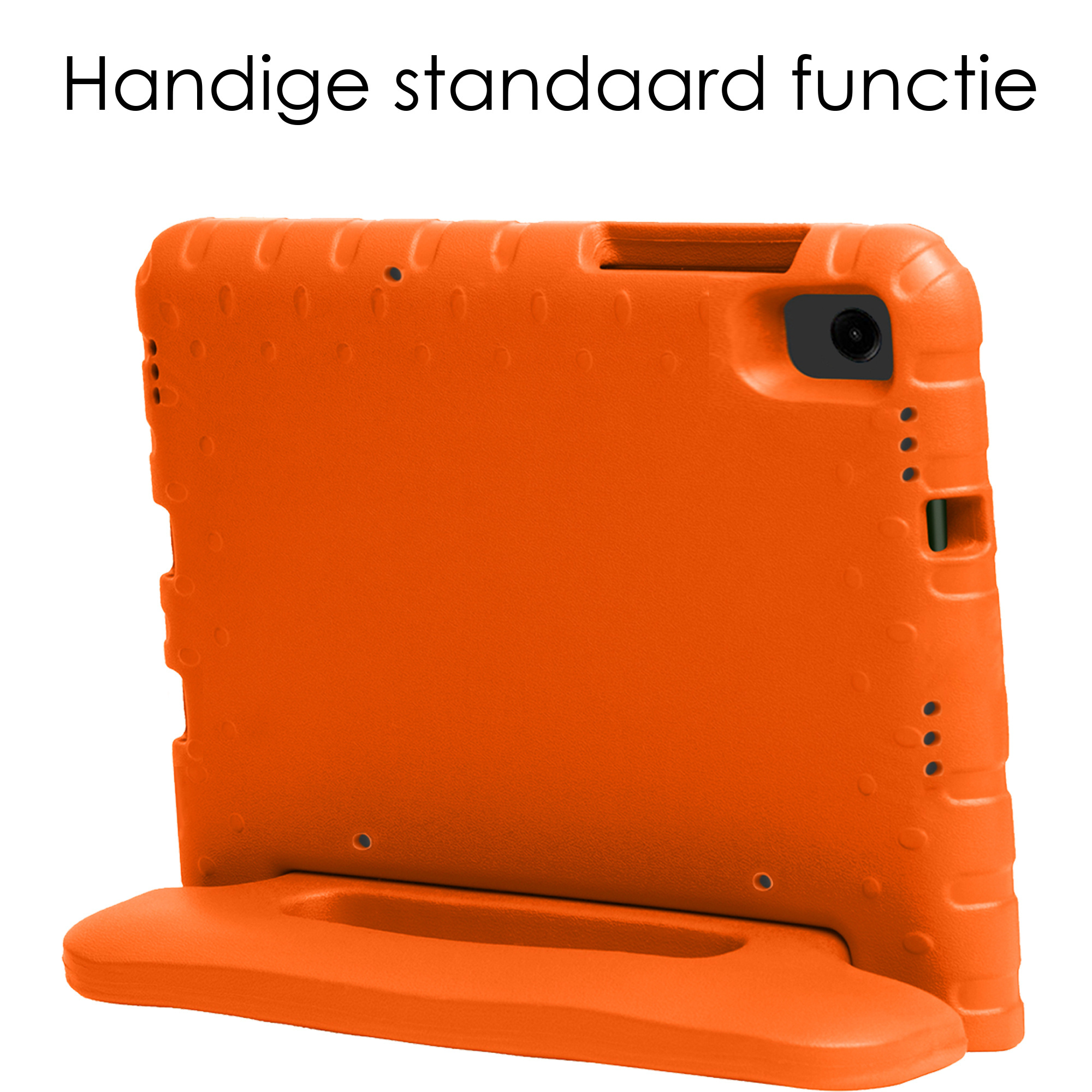 NoXx Hoesje Geschikt voor Samsung Galaxy Tab A9 Hoesje Kinderhoes Shockproof Hoes Kids Case Met 2x Screenprotector - Oranje
