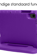 NoXx Hoesje Geschikt voor Samsung Galaxy Tab A9 Hoesje Kinderhoes Shockproof Hoes Kids Case Met 2x Screenprotector - Paars