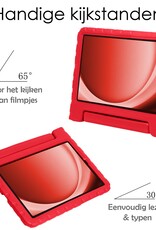 NoXx Hoesje Geschikt voor Samsung Galaxy Tab A9 Hoesje Kinderhoes Shockproof Hoes Kids Case Met 2x Screenprotector - Rood