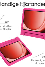 NoXx Hoesje Geschikt voor Samsung Galaxy Tab A9 Hoesje Kinderhoes Shockproof Hoes Kids Case Met 2x Screenprotector - Roze