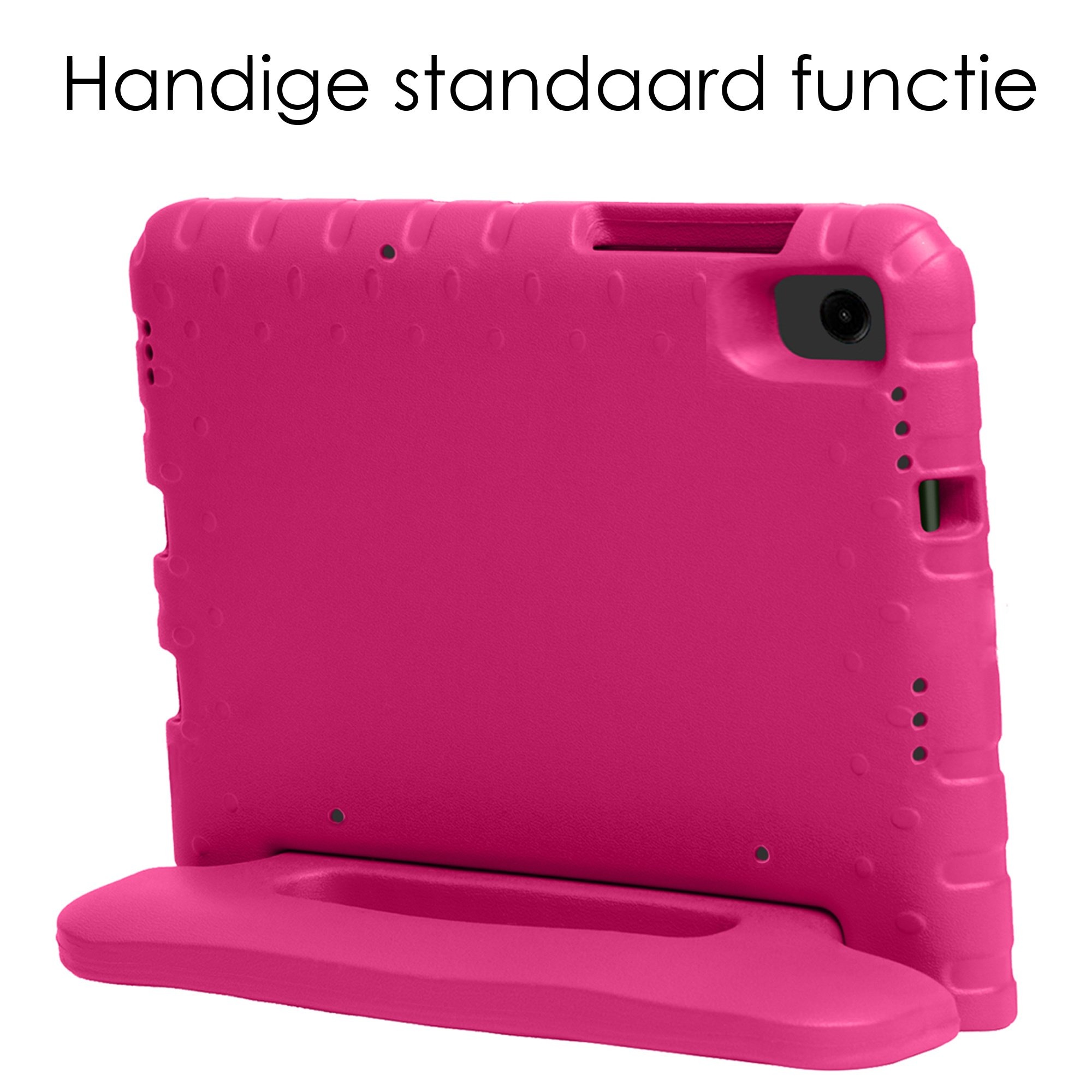NoXx Hoesje Geschikt voor Samsung Galaxy Tab A9 Hoesje Kinderhoes Shockproof Hoes Kids Case Met 2x Screenprotector - Roze