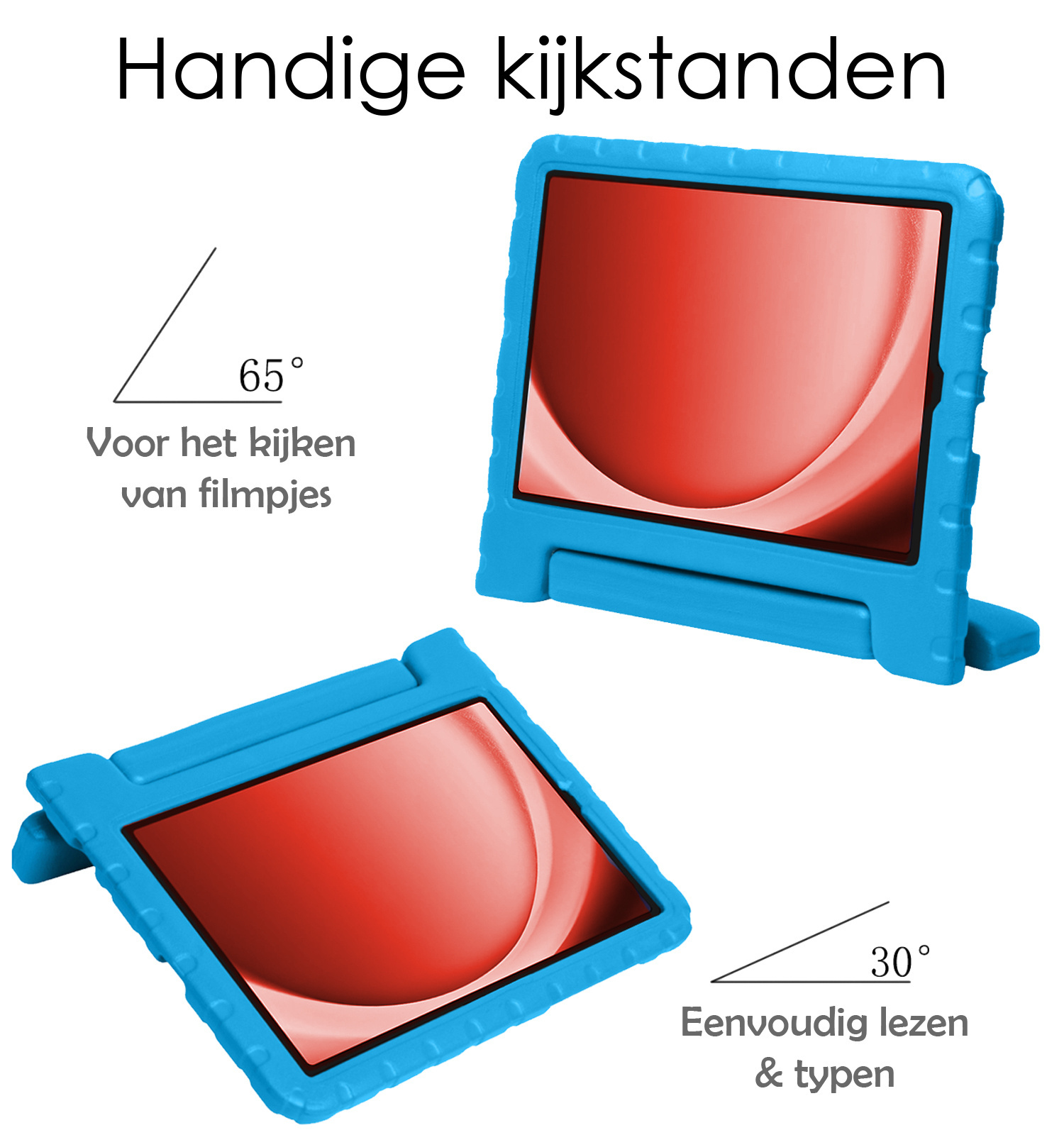NoXx Hoesje Geschikt voor Samsung Galaxy Tab A9 Plus Hoesje Kinderhoes Shockproof Hoes Kids Case Met Screenprotector - Blauw