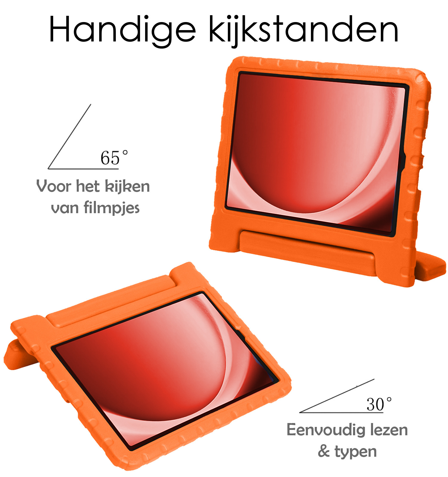 NoXx Hoesje Geschikt voor Samsung Galaxy Tab A9 Plus Hoesje Kinderhoes Shockproof Hoes Kids Case Met Screenprotector - Oranje
