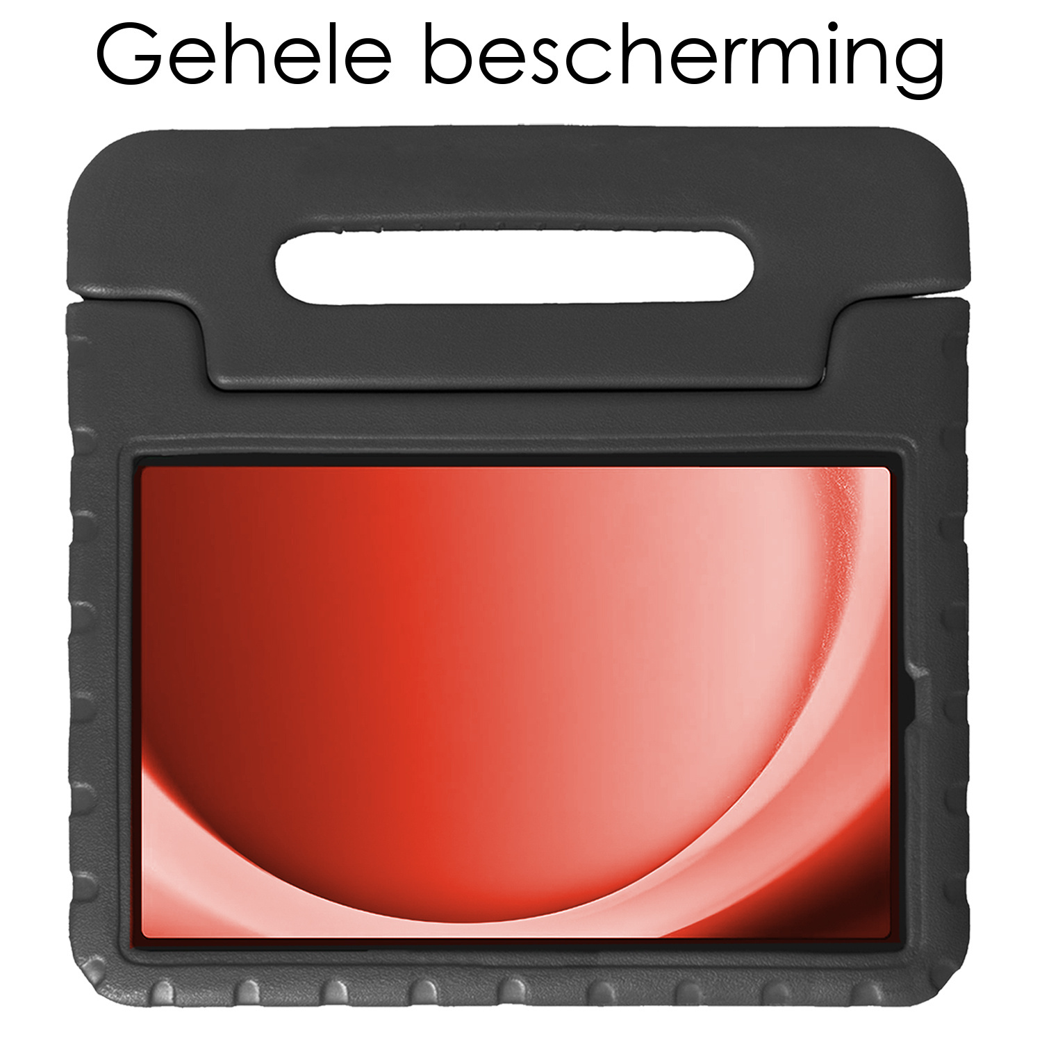 NoXx Hoesje Geschikt voor Samsung Galaxy Tab A9 Plus Hoesje Kinderhoes Shockproof Hoes Kids Case Met Screenprotector - Zwart