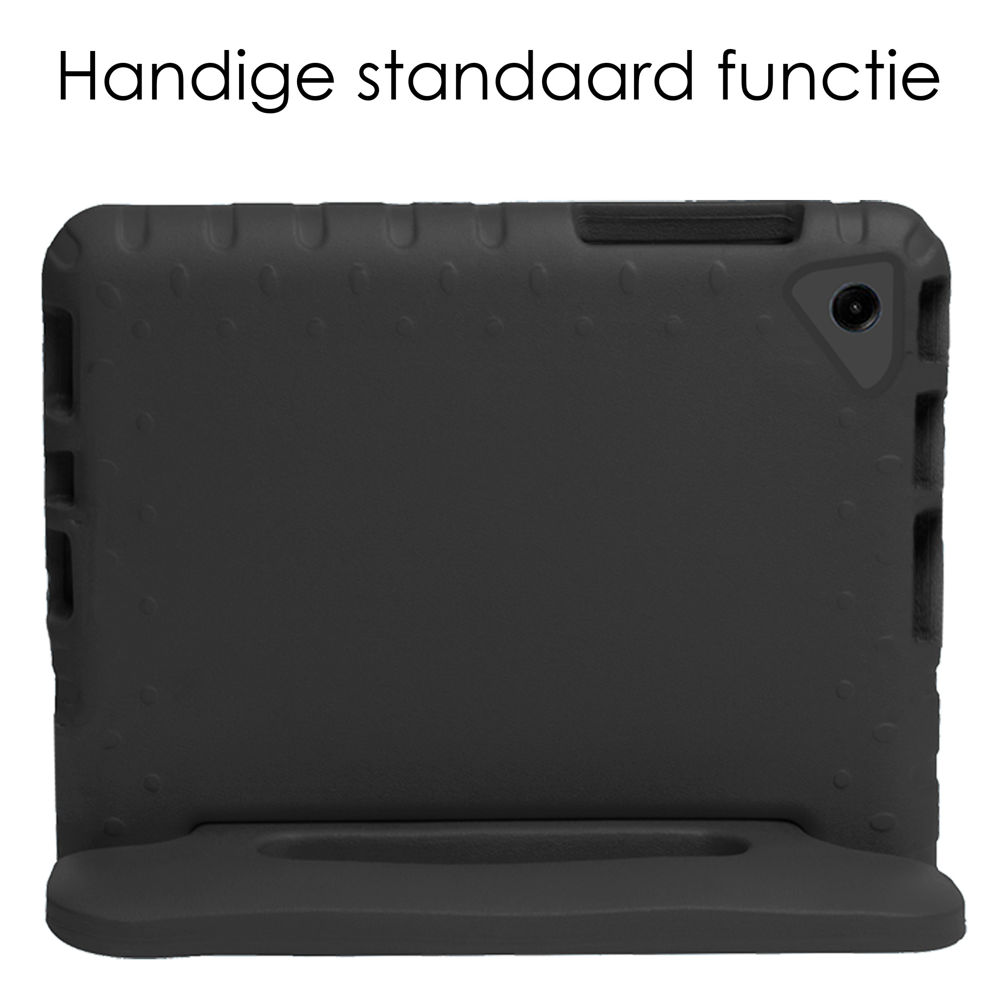 NoXx Hoesje Geschikt voor Samsung Galaxy Tab A9 Plus Hoesje Kinderhoes Shockproof Hoes Kids Case Met Screenprotector - Zwart