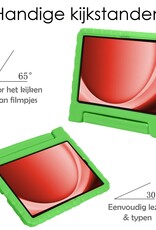 NoXx Hoesje Geschikt voor Samsung Galaxy Tab A9 Plus Hoesje Kinderhoes Shockproof Hoes Kids Case Met 2x Screenprotector - Groen