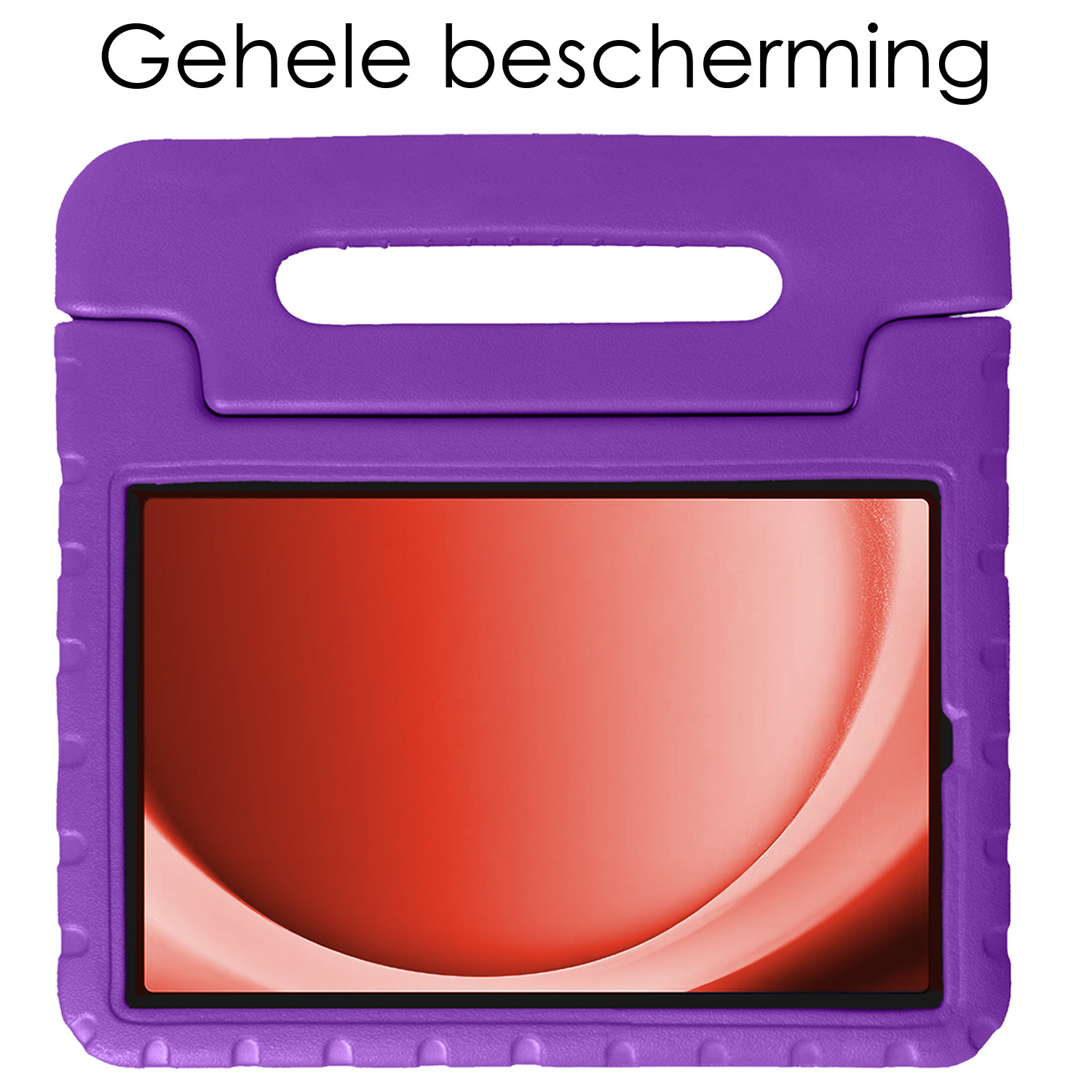 NoXx Hoesje Geschikt voor Samsung Galaxy Tab A9 Plus Hoesje Kinderhoes Shockproof Hoes Kids Case Met 2x Screenprotector - Paars