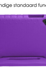 NoXx Hoesje Geschikt voor Samsung Galaxy Tab A9 Plus Hoesje Kinderhoes Shockproof Hoes Kids Case Met 2x Screenprotector - Paars