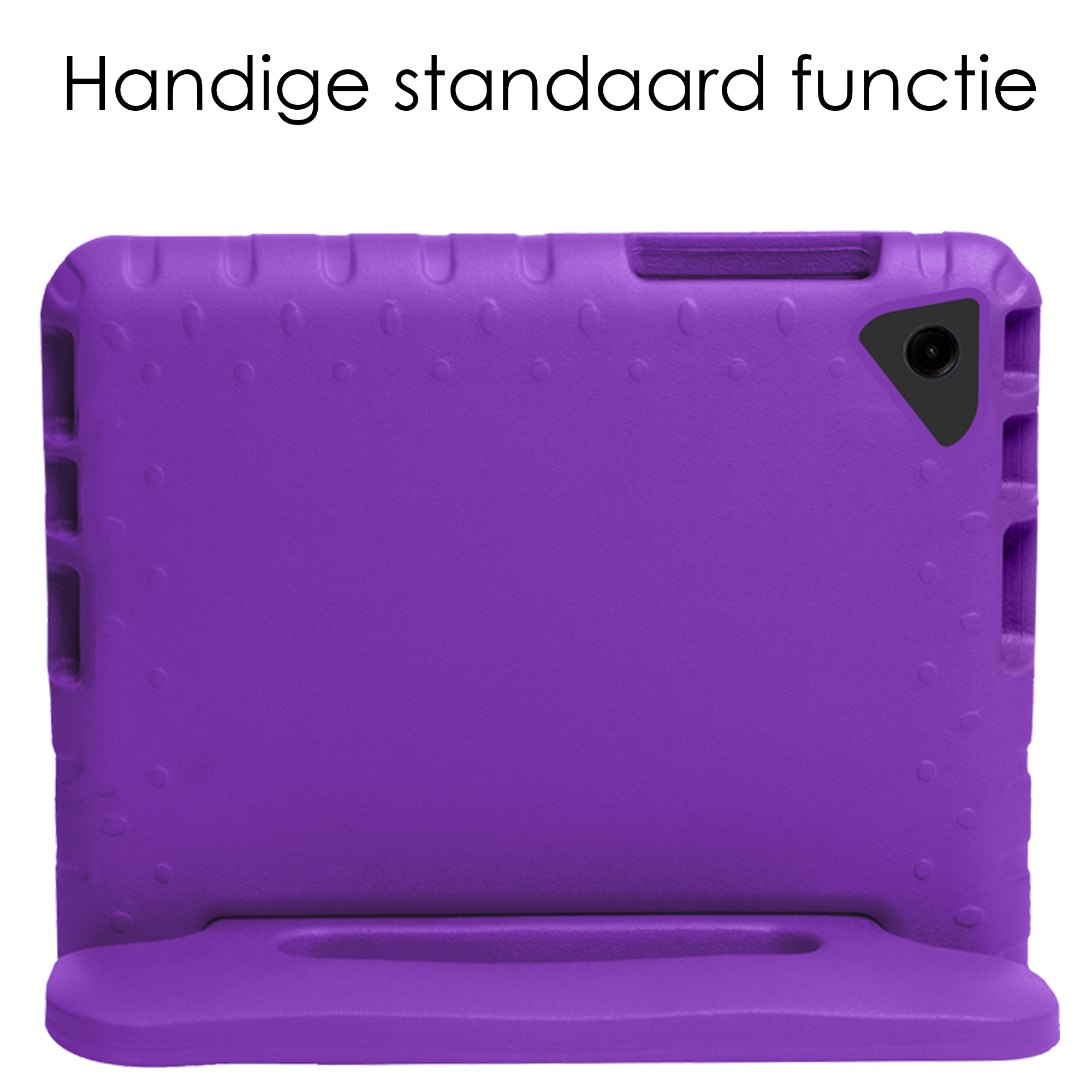 NoXx Hoesje Geschikt voor Samsung Galaxy Tab A9 Plus Hoesje Kinderhoes Shockproof Hoes Kids Case Met 2x Screenprotector - Paars