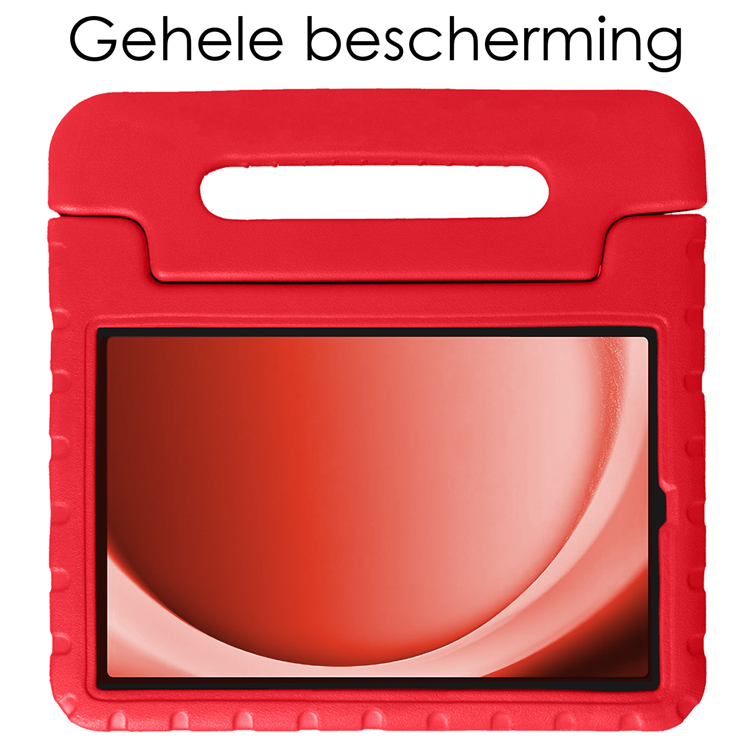 NoXx Hoesje Geschikt voor Samsung Galaxy Tab A9 Plus Hoesje Kinderhoes Shockproof Hoes Kids Case Met 2x Screenprotector - Rood