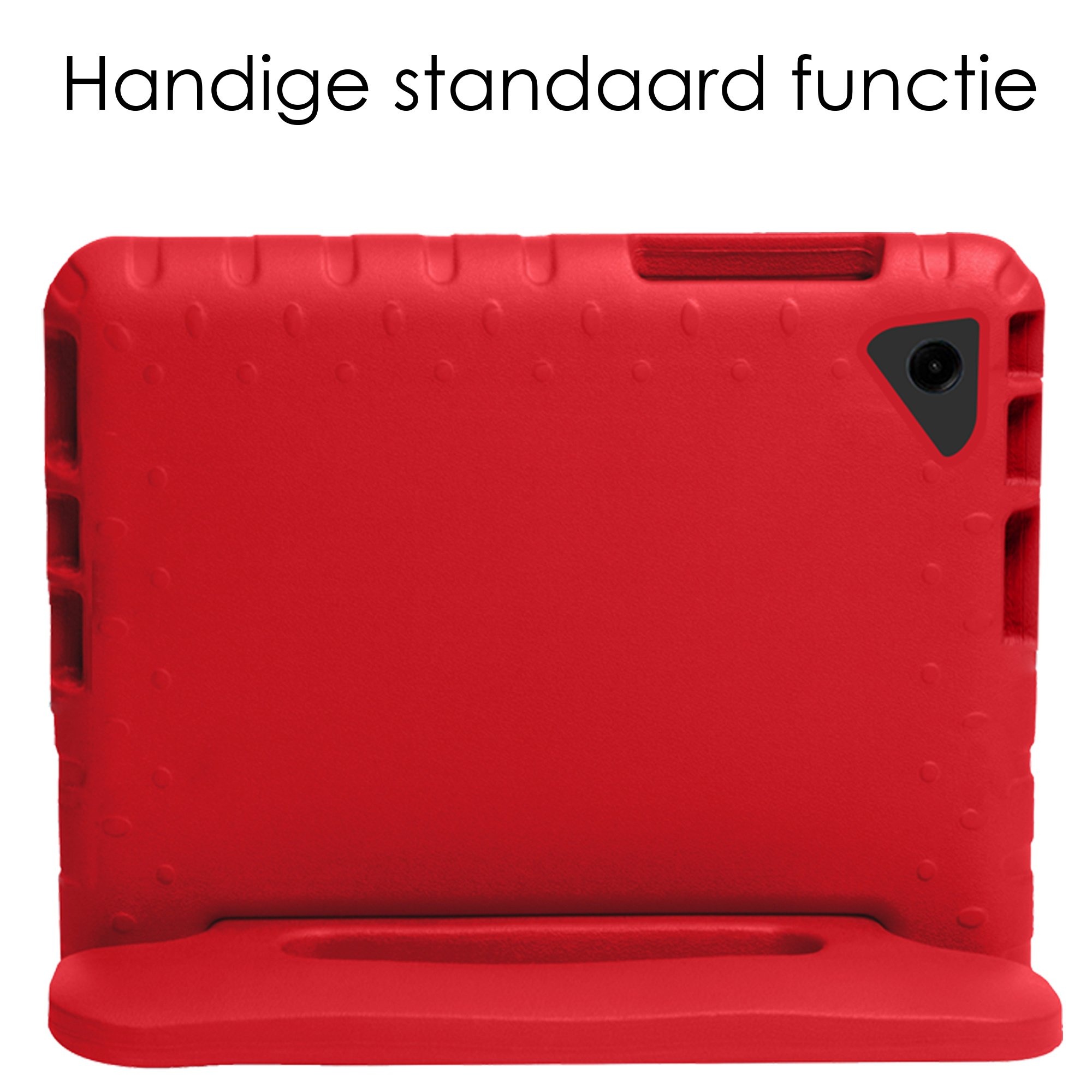 NoXx Hoesje Geschikt voor Samsung Galaxy Tab A9 Plus Hoesje Kinderhoes Shockproof Hoes Kids Case Met 2x Screenprotector - Rood