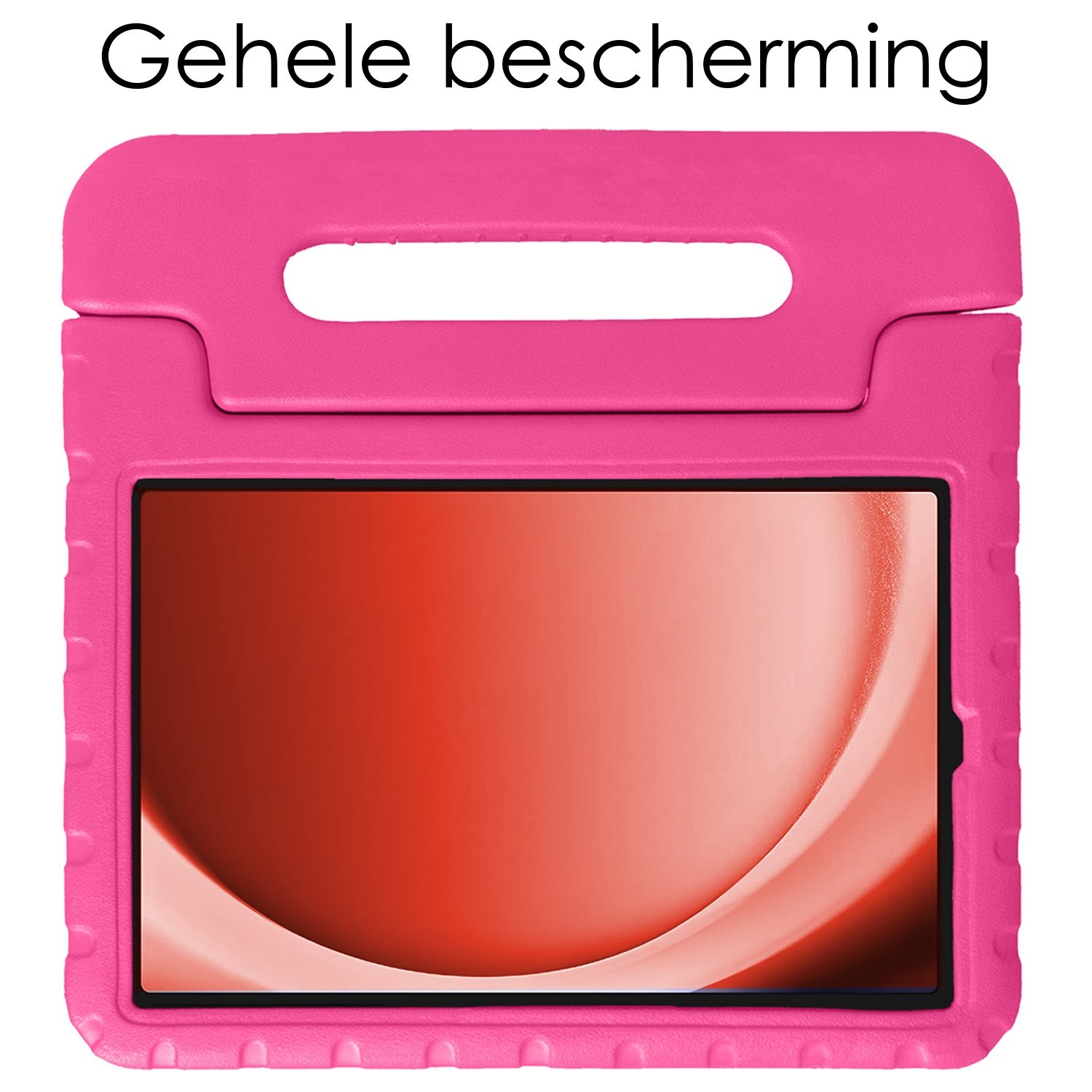 NoXx Hoesje Geschikt voor Samsung Galaxy Tab A9 Plus Hoesje Kinderhoes Shockproof Hoes Kids Case Met 2x Screenprotector - Roze
