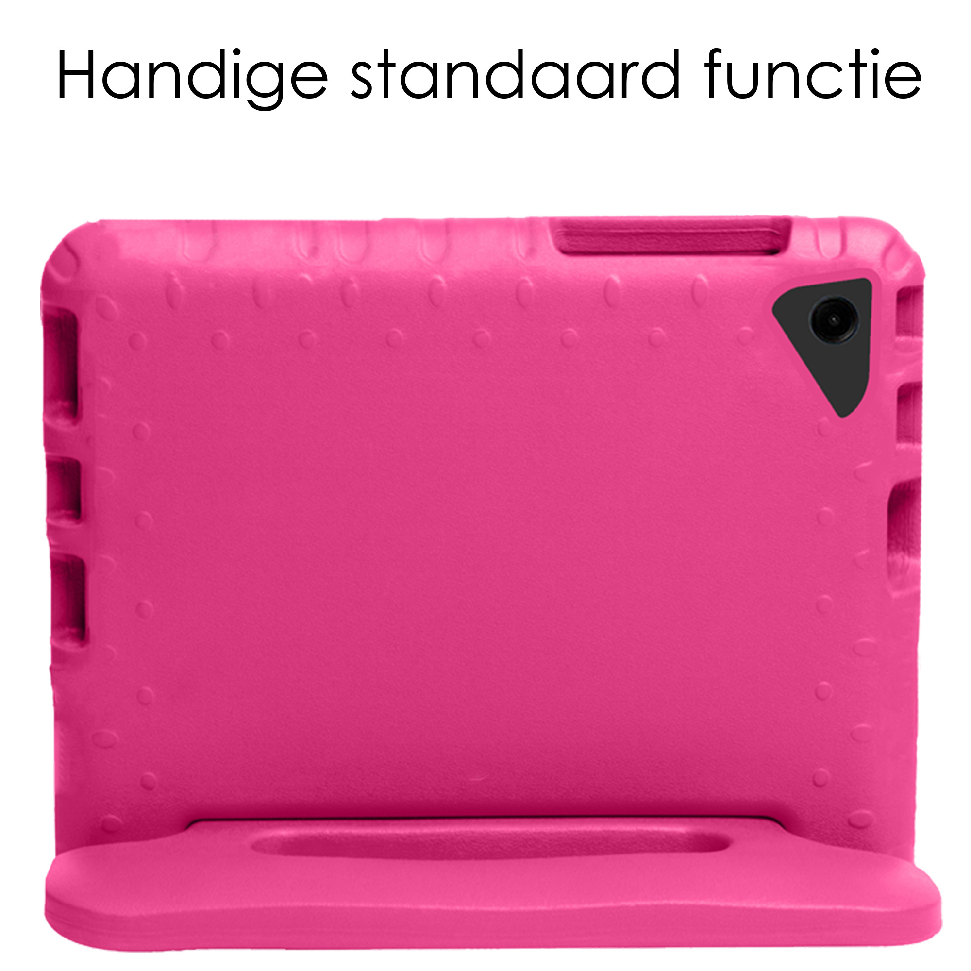 NoXx Hoesje Geschikt voor Samsung Galaxy Tab A9 Plus Hoesje Kinderhoes Shockproof Hoes Kids Case Met 2x Screenprotector - Roze